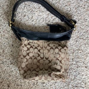 Brown and black Coach bag
